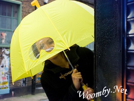 Желтый женский зонтик от непогоды